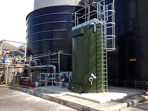 Biogas H2S dry media scrubber