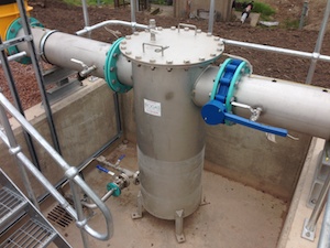 Stainless Steel condensate Pot installed at Rushmoor WwTW