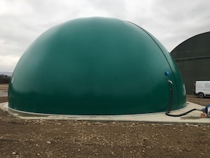 Green double membrane gas holder for Ireland