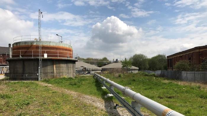 Digester and gas pipework at Oldham WwTW