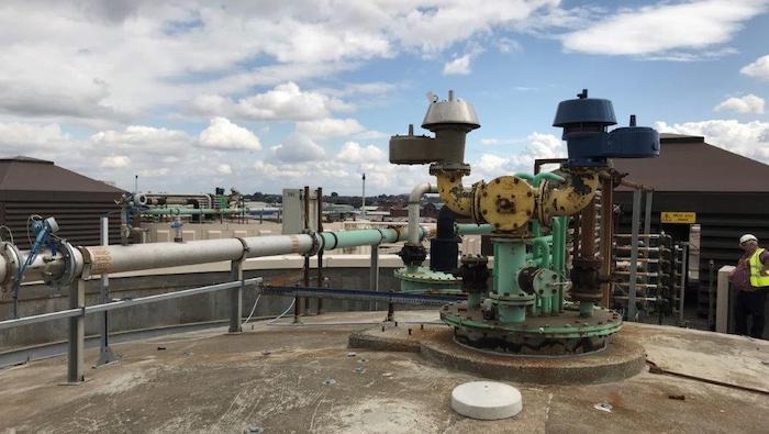 Before photo of the top of the digester at Liverpool SWT