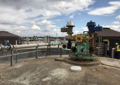 A photo of the top of a digester before work was undertaken