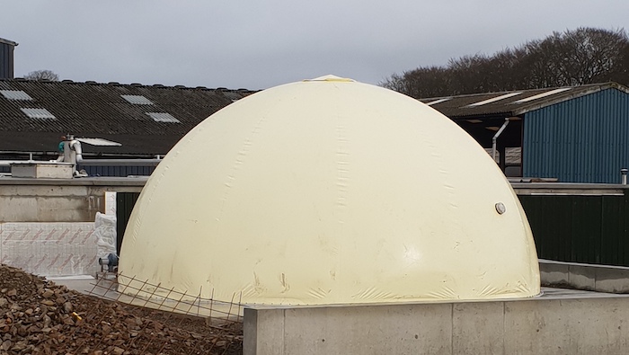 100m3 membrane biogas holder in white