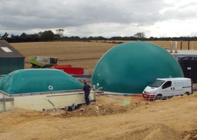 Rectangular membrane digester covers at Valley House Farm