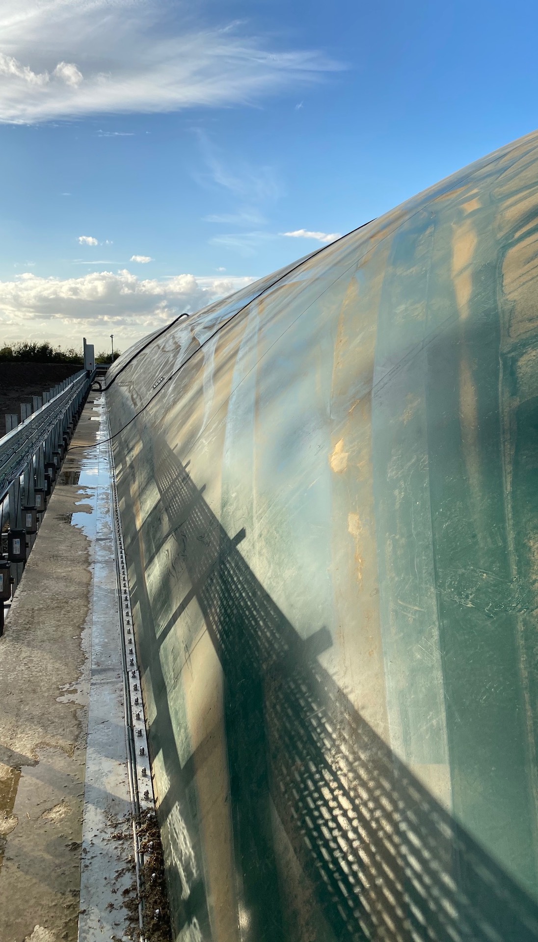 Rectangular gas holder installed on a farm in Cambridgeshire