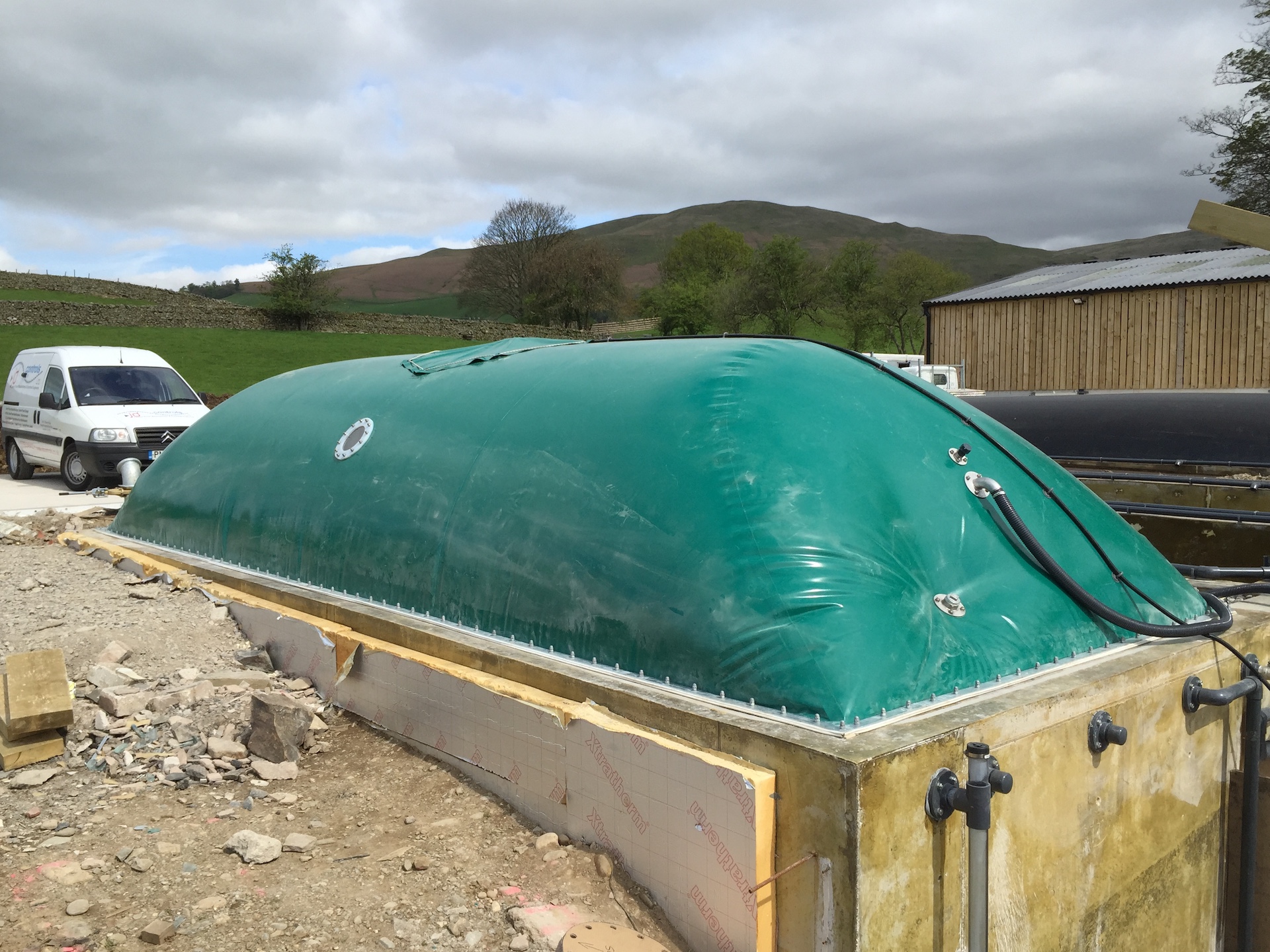 Rectangular biogas holder grey